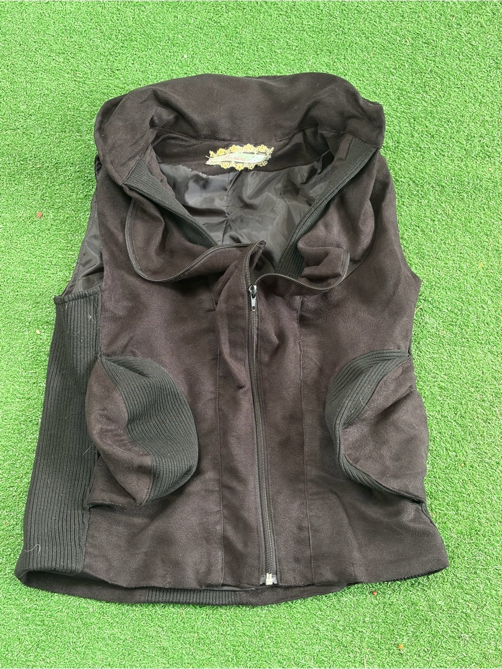Vintage Banana Black Hooded Vest